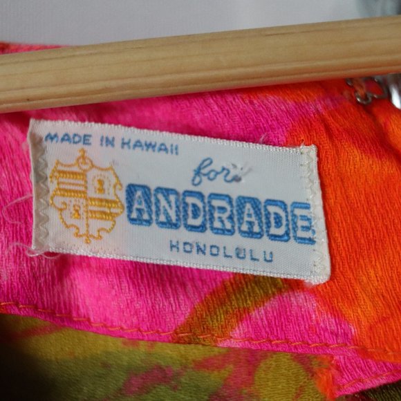 ❌SOLD❌vintage 60s 70s neon floral hawaiian dress - Picture 6 of 8